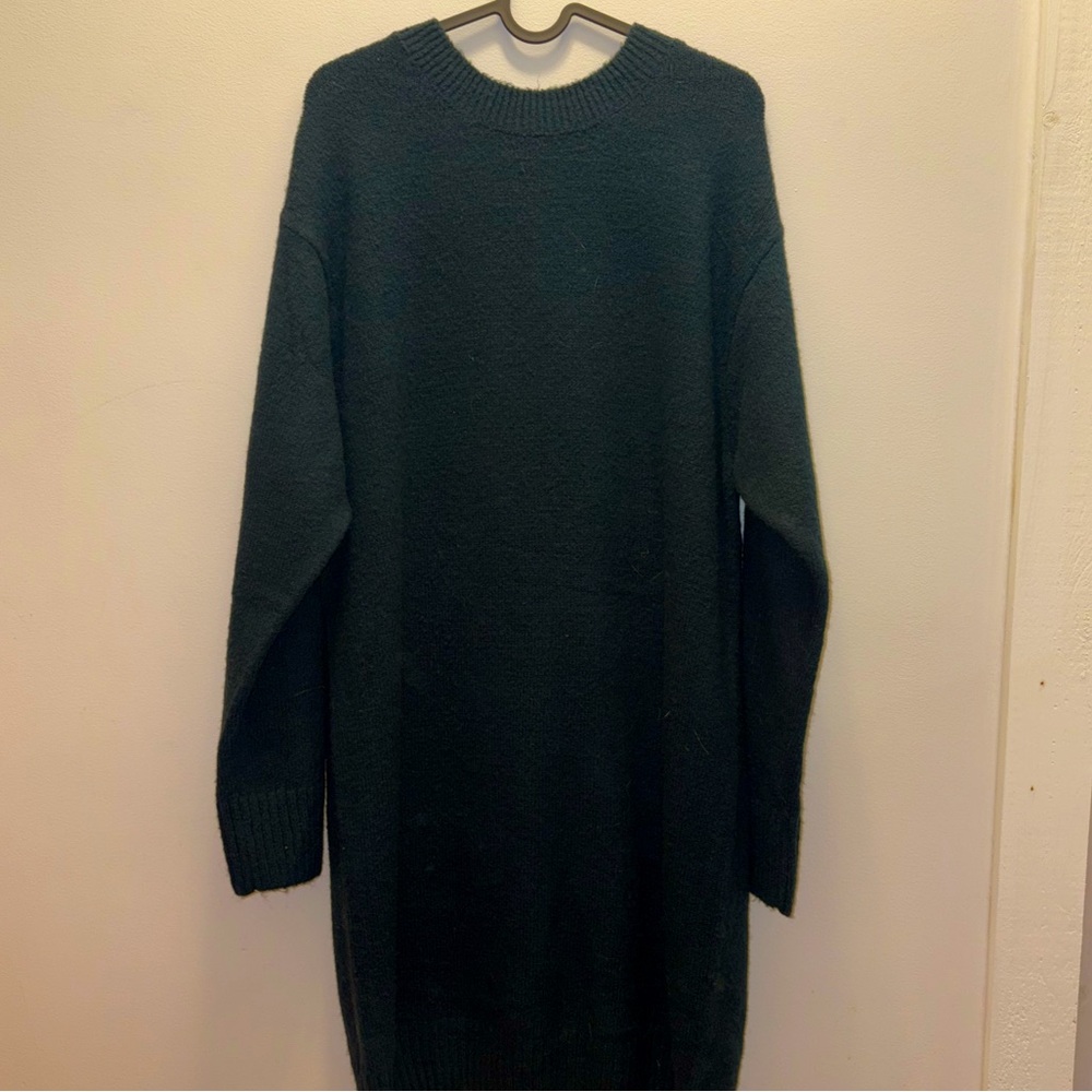 Forest Green Knit Sweater Dress